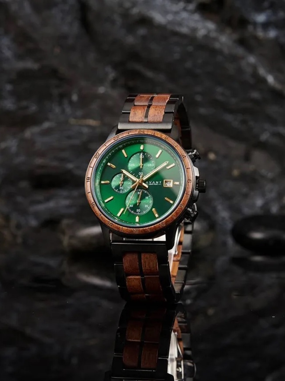 AVANTWOOD Imperial EvergladeEmerald Chronograph Watch